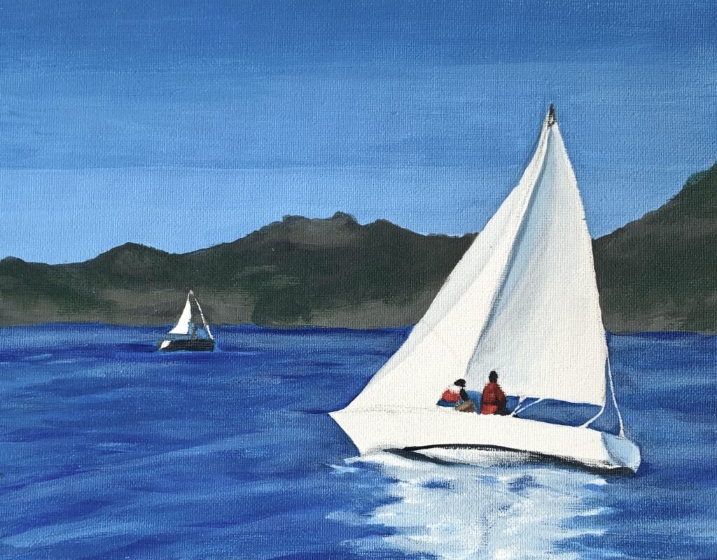 Stephanie Singer Art painting of sail boat